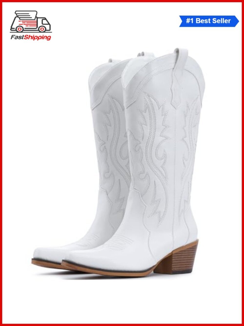✨ IUV Cowboy Boots for Women Western Cowgirl Mid Calf Snip Toe